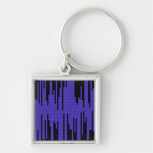 BLUE BLACK MUSIC BEATS VOLUME RECORDING DIGITAL KEY RING (Front)