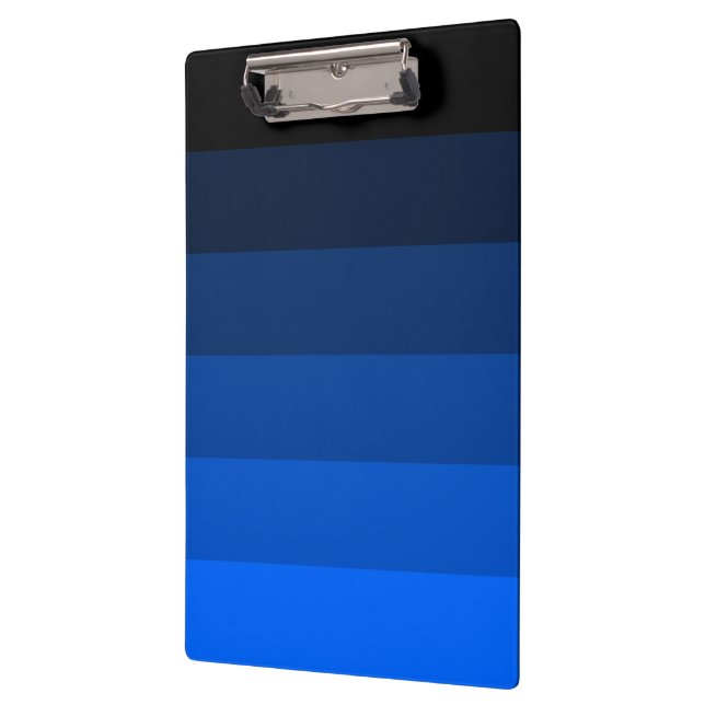 Blue Black Ombre Stripes Clipboard (Left)