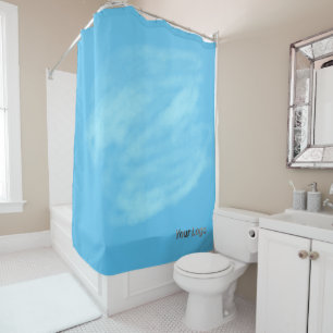 Blue Black paint effect acrylic art Shower Curtain
