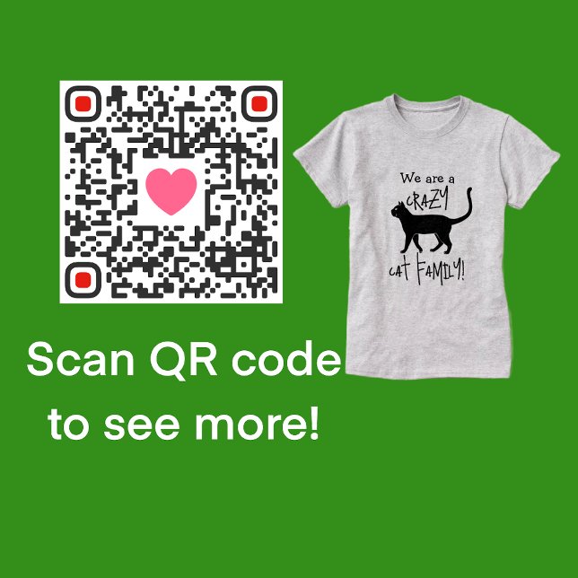 Blue Black Personalised Crazy Cat Daddy T-Shirt (Scan QR code to see more!)