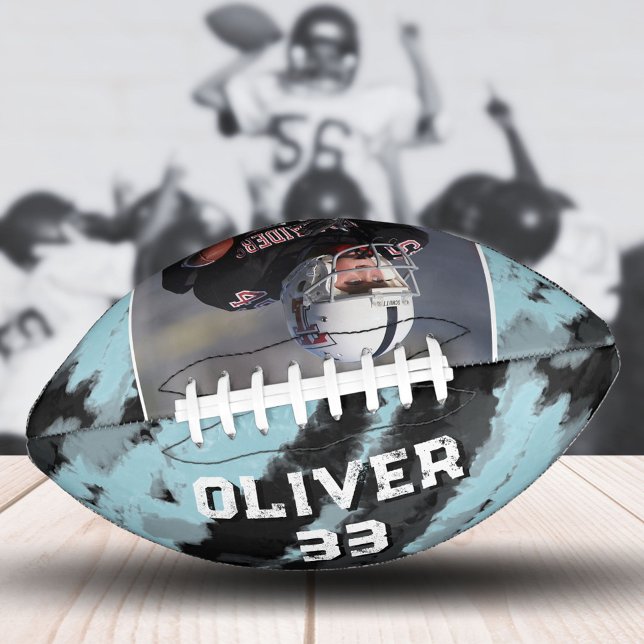Blue Black Player Name Number Photo Keepsake  American Football (Creator Uploaded)