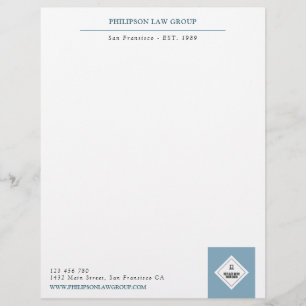 Blue & Black Professional Add Your Logo Custom Letterhead