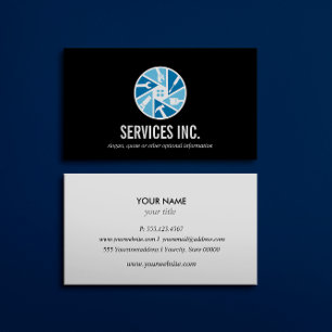 Blue Black Repairing services logo professional Business Card