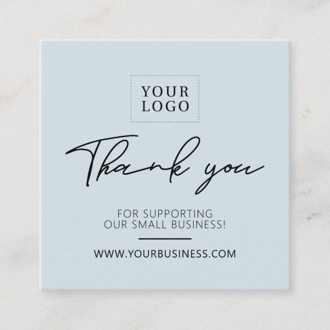 Blue & Black Simple Business Thank you Insert Card (Front)