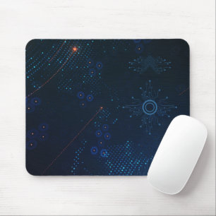 Blue Black Simple Technology Background Mouse Mat