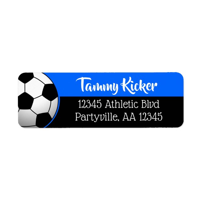 Blue & Black Soccer Address (Front)