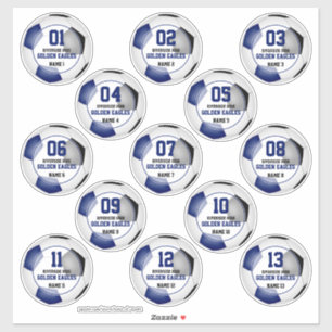 blue black soccer team colours set of 13 custom
