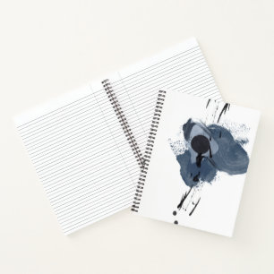 Blue & Black Splash II   Blue Black Paint Splash Notebook