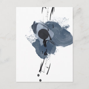 Blue & Black Splash II Blue Black Paint Splash Postcard