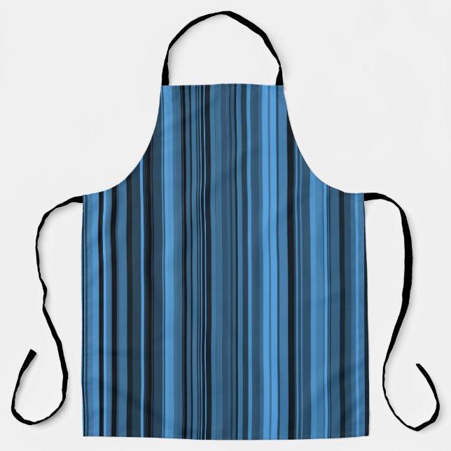 Blue Black Stripes Apron (Front)