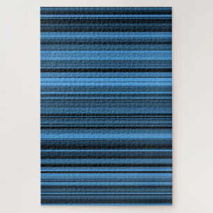 Blue Black Stripes Jigsaw Puzzle
