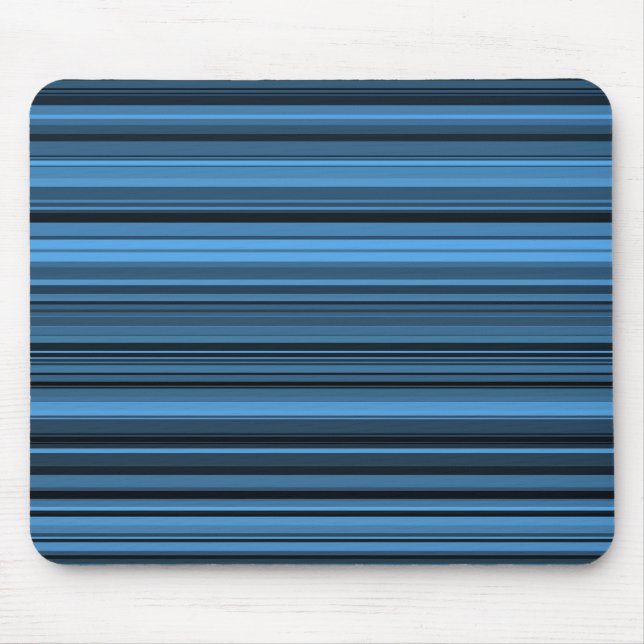 Blue Black Stripes Mouse Mat (Front)