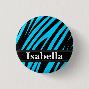 Blue Black Stripes Pattern 3 Cm Round Badge
