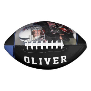 Blue Black Stripes Player's Name and Photo American Football