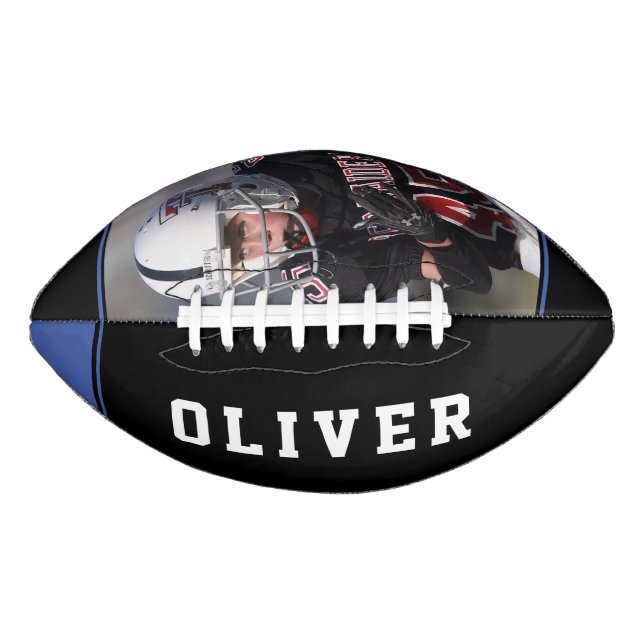 Blue Black Stripes Player's Name and Photo   American Football (Front)