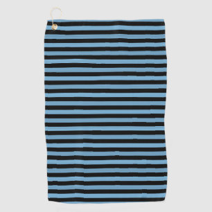 Blue Black Stripes Seamless pattern Golf Towel