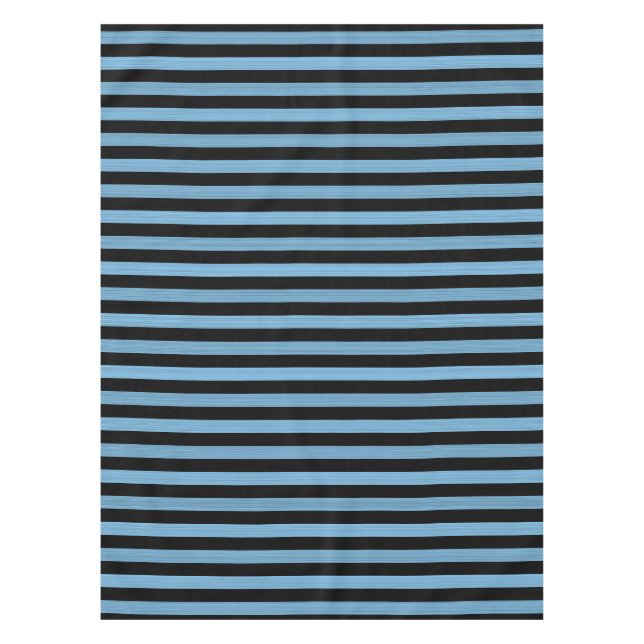 Blue Black Stripes Seamless Pattern Tablecloth (Front)
