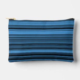 Blue Black Stripes Small Accessory Pouch