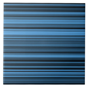 Blue Black Stripes Tile