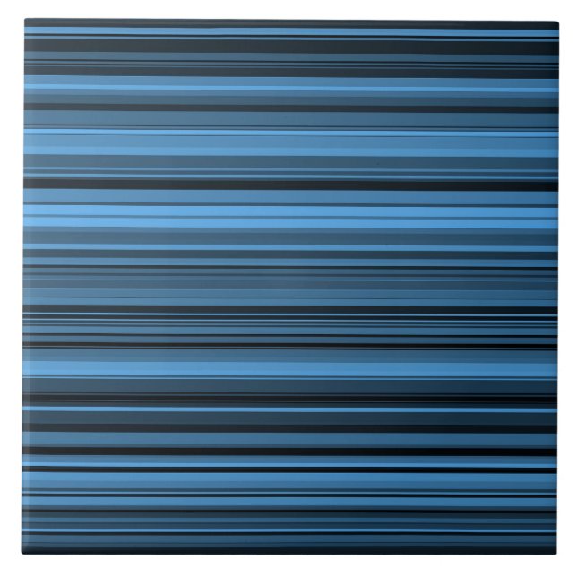 Blue Black Stripes Tile (Front)