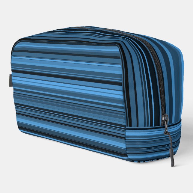 Blue Black Stripes Toiletry Bag (Right Corner)