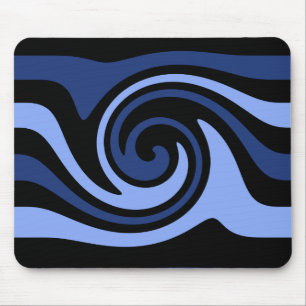 Blue black swirl mouse mat