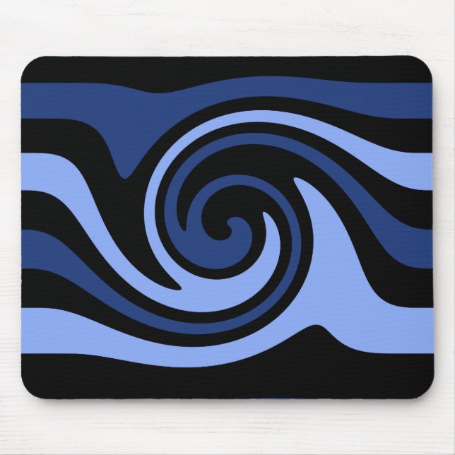 Blue black swirl mouse mat (Front)
