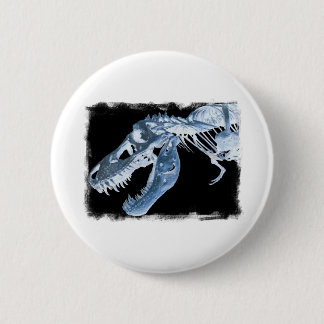 Blue & Black T-Rex X-Ray Bones Photo 6 Cm Round Badge