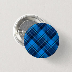 Blue Black Tartan 3 Cm Round Badge