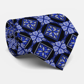 Blue & Black Tatreez Henna Thobe Pattern Tie