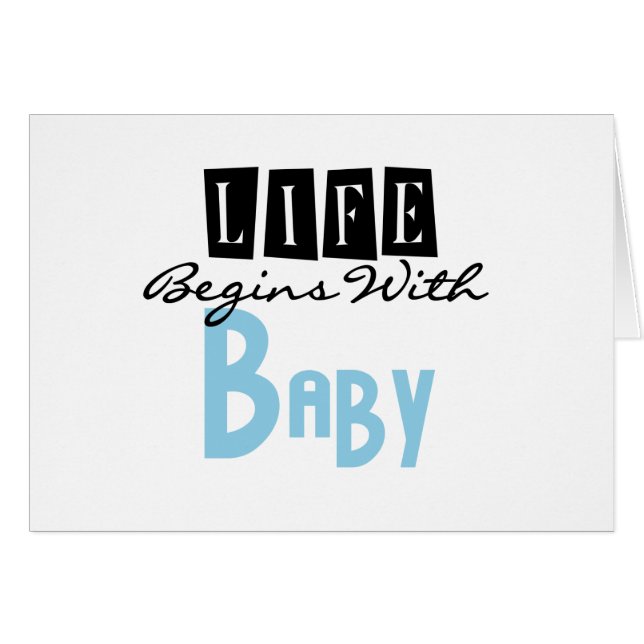 Blue/Black Text Life Begins With Baby (Front Horizontal)