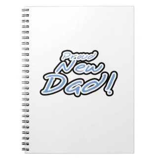Blue/Black Text Proud New Dad Gifts Notebook