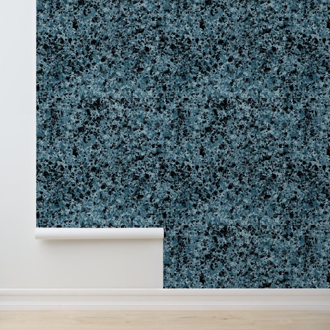 Blue Black Texture Granite Wallpaper (Application)