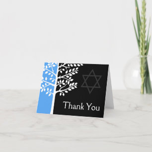 Blue Black Tree of Life Bar Mitzvah Thank You