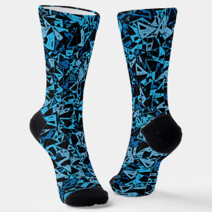Blue Black Triangle Pattern Socks