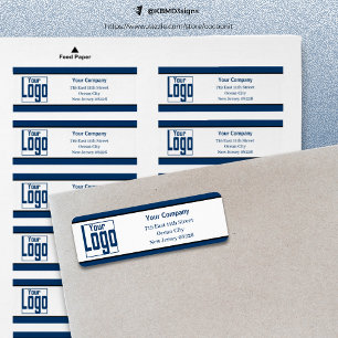 Blue Black Trim Company Logo White Return Address