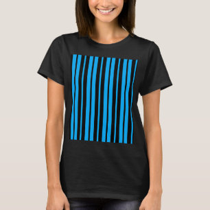 Blue Black Vertical Stripes Pattern Design T-Shirt