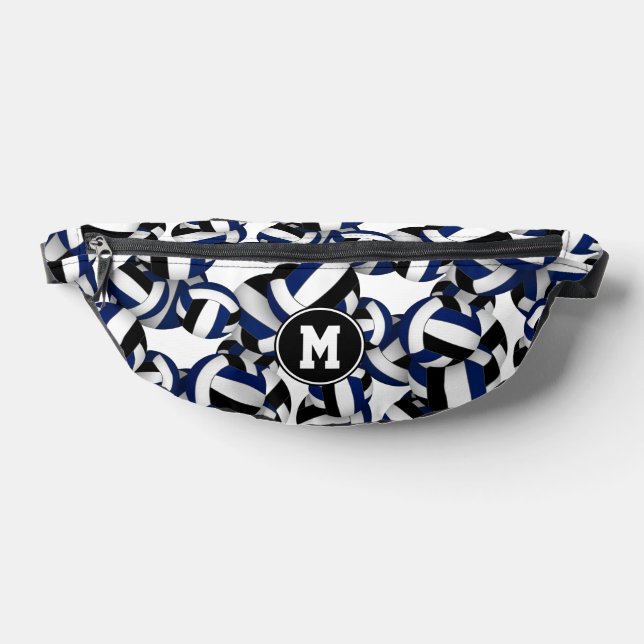 blue black volleyball team colours monogrammed bum bags (Lay Down)