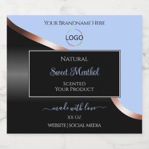 Blue Black Wavy Rose Gold with Logo Product Labels