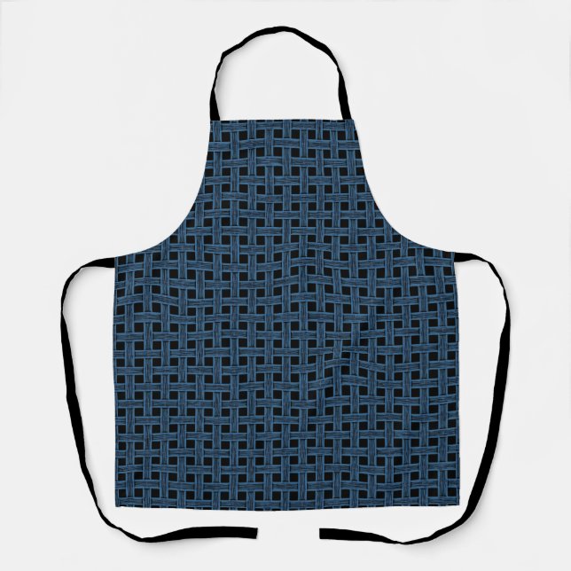 Blue Black Weave Pattern Apron (Front)