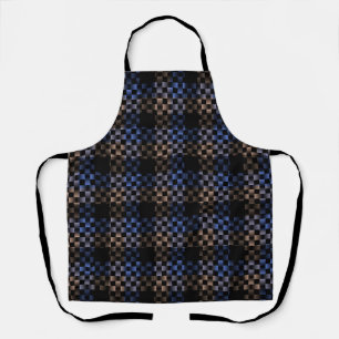 Blue Black Weave Pattern Apron