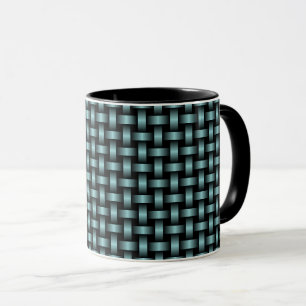 Blue Black Weave Pattern Mug
