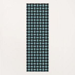 Blue Black Weave Pattern Yoga Mat