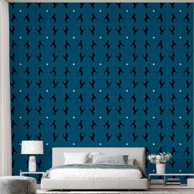 blue Black White Great Dane Wallpaper  (Bedroom)