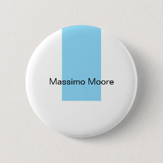 Blue Black White Plain Elegant Own Name 6 Cm Round Badge
