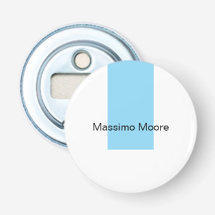 Blue Black White Plain Elegant Own Name Bottle Opener