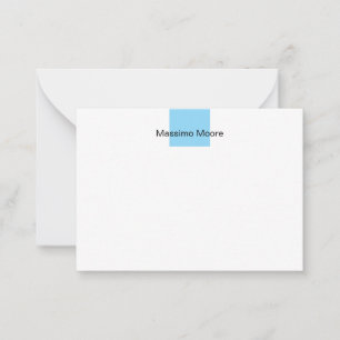 Blue Black White Plain Elegant Own Name Card