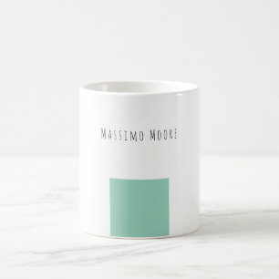 Blue Black White Plain Elegant Own Name Coffee Mug