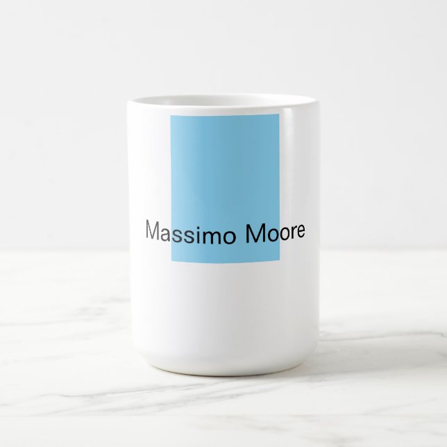 Blue Black White Plain Elegant Own Name Coffee Mug (Center)