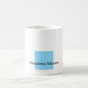 Blue Black White Plain Elegant Own Name Coffee Mug
